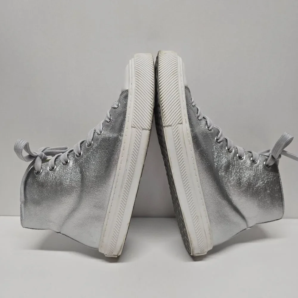Stuart Weitzman Ollie High-top Silver sneaker boots Women's 8